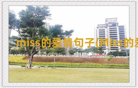 miss的爱情句子(Miss的爱情含义)