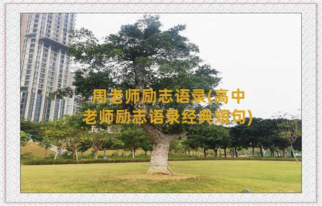 周老师励志语录(高中老师励志语录经典短句)