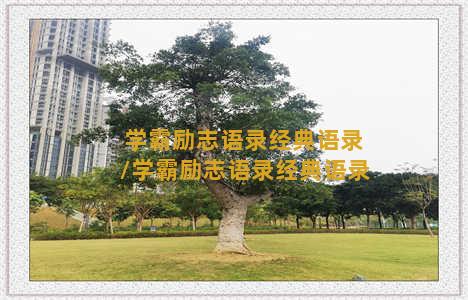 学霸励志语录经典语录/学霸励志语录经典语录