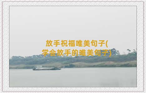 放手祝福唯美句子(学会放手的唯美句子)