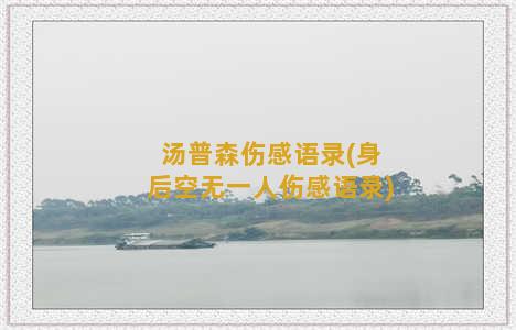 汤普森伤感语录(身后空无一人伤感语录)